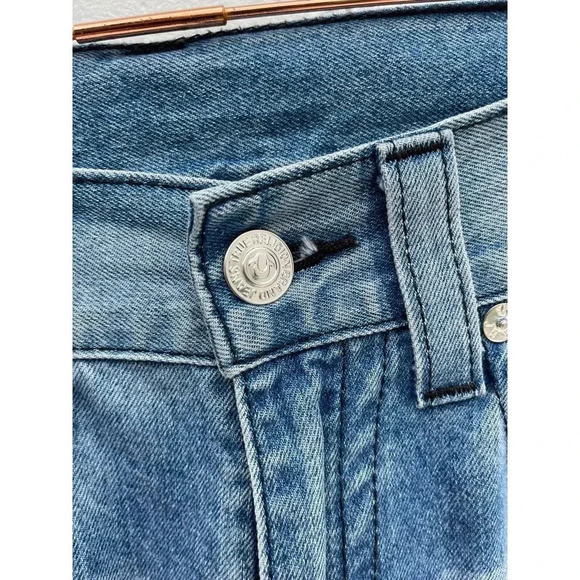 True Religion Mens Distressed Straight Cut Denim Jeans Light Blue Size 32 - Picture 15 of 16